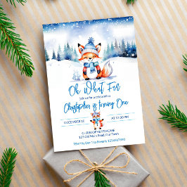 Invitación Winter onederland linda fiesta de cumpleaños