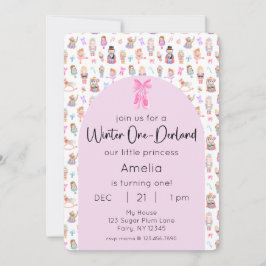 Invitación Winter OneDerland Nutcracker foto de primer cumple