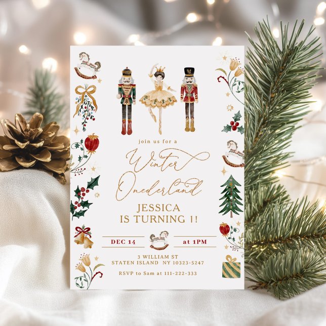 Invitación Winter Onederland Nutcracker Primer cumpleaños (Subido por el creador)