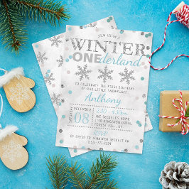 Invitación Winter ONEderland Primer cumpleaños