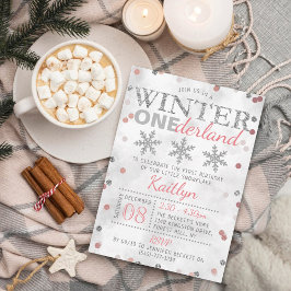 Invitación Winter ONEderland Primer cumpleaños