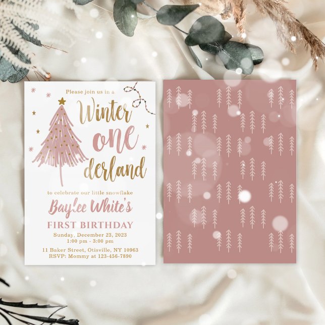 Invitación Winter ONEderland Primer cumpleaños Boho Árbol de  (Subido por el creador)