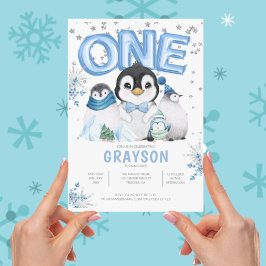 Invitación Winter Onederland Primer cumpleaños Copo de Nieve