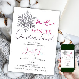 Invitación Winter ONEderland | Primer cumpleaños del Chica Mi