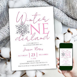 Invitación Winter ONEderland | Primer cumpleaños del Chica Mi