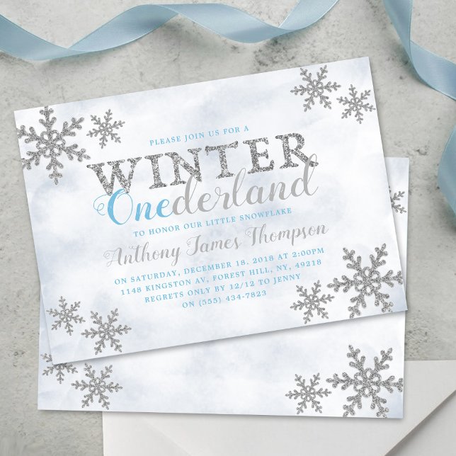 Invitación Winter ONEderland Primer Fiesta de cumpleaños (Subido por el creador)