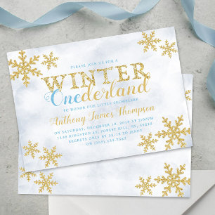 Invitación Winter ONEderland Primer Fiesta de cumpleaños