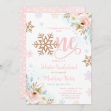 Winter ONEderland Rosa Gold Rubor Pink Birthday