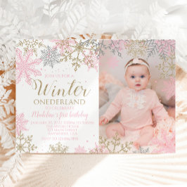 Invitación Winter ONEderland Snowflake Photo Invite