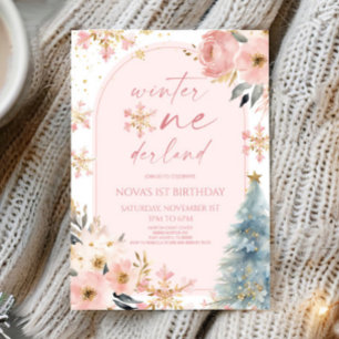 Invitación Winter Onederland Snowflake Primer Fiesta de cumpl