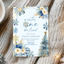 Winter Onederland Snowflake Primer Fiesta de cumpl