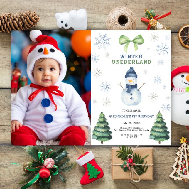 Invitación Winter Onederland Snowman 1er cumpleaños (Subido por el creador)
