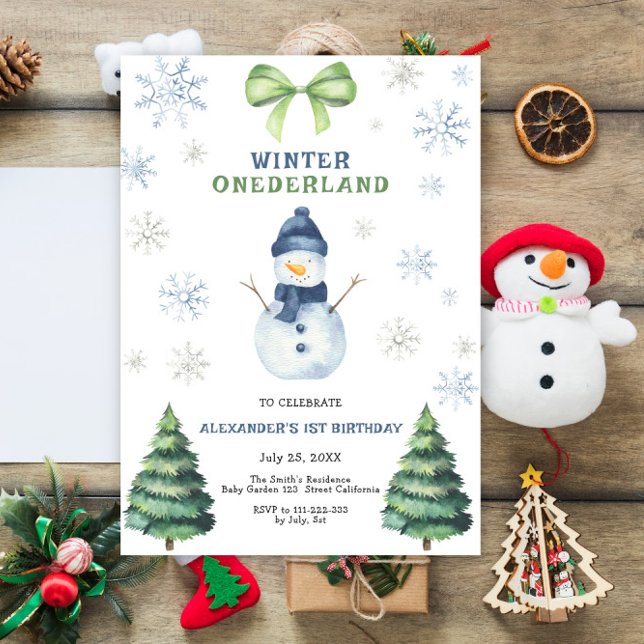 Invitación Winter Onederland Snowman 1er cumpleaños (Subido por el creador)