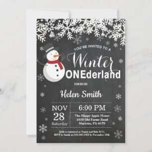 Invitación Winter Onederland Snowman 1er cumpleaños