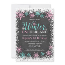 Winter ONEderland Verde azulada Chalkboard 1er cum