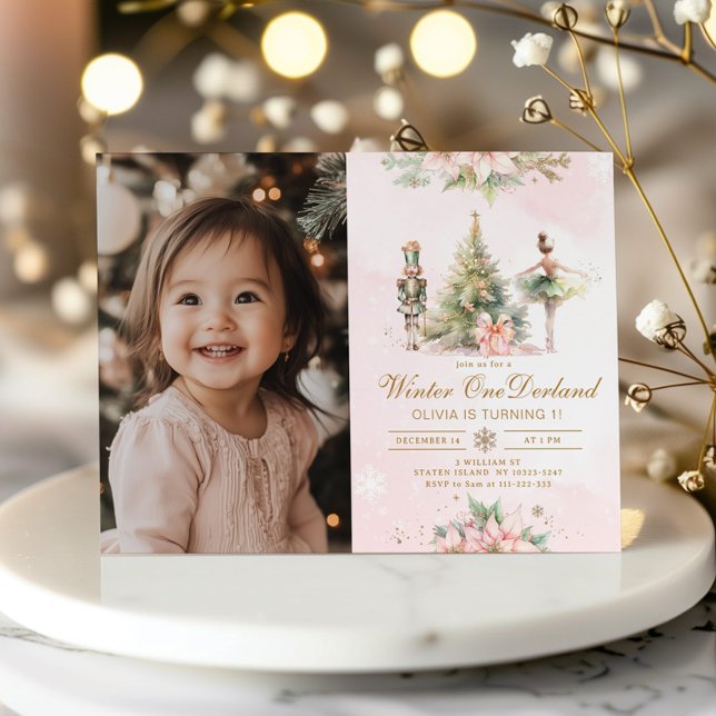 Invitación Winter Onederland Whimsical 1ª foto de cumpleaños (Subido por el creador)