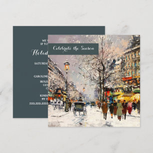 Invitación Winter Parisian Scene Holiday Party