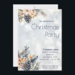 Invitación Winter Pine Cone Navidades florales fiesta corpora<br><div class="desc">Elegante y moderno cono de pino boho floral invierno alegre fiesta de vacaciones diseño de invitación corporativa.</div>