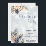 Invitación Winter Pine Cone Navidades florales fiesta corpora<br><div class="desc">Elegante y moderno cono de pino boho floral invierno alegre fiesta de vacaciones diseño de invitación corporativa.</div>