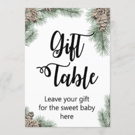 Invitación Winter Pinecone Baby Shower Rótulo Tamaño 5x7"