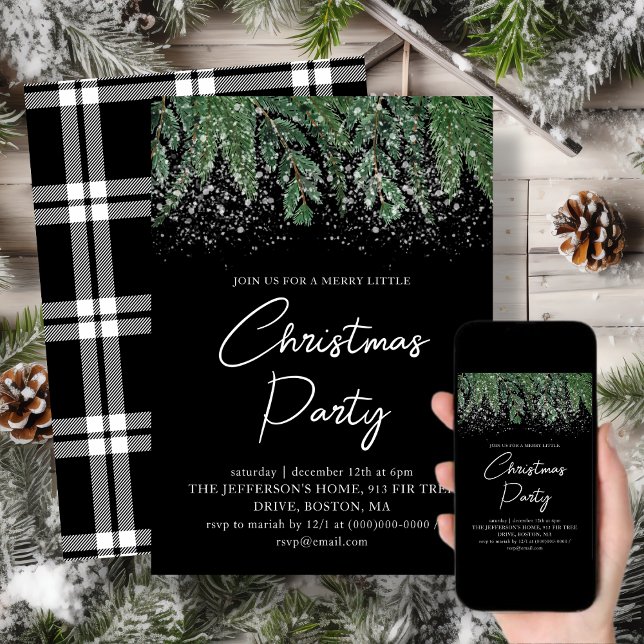 Invitación Winter Pines | Fiesta de feriado de los Navidades (Subido por el creador)