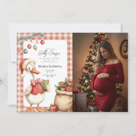 Invitación Winter Red Christmas Silly Goose Baby Shower