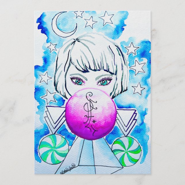 Invitación Winter Season Sorceress Watercolor (Anverso)