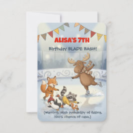 Invitación Winter Slapstick Ice Skating Birthday Invitation