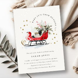 Invitación Winter Sleigh Its Cold Outside Neutral Baby Shower