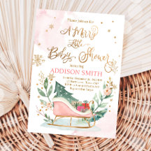 Winter Sleigh Navidades Merry Little Baby Shower