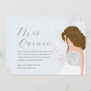 Invitación Winter Snow 15th Birthday Quinceañera QR Code
