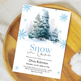 Invitación Winter Snow in Love Snowflakes Bridal Shower