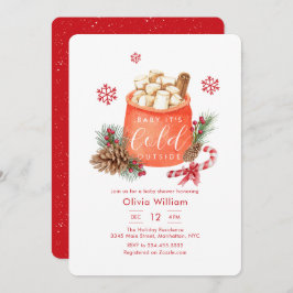 Invitación Winter Snowflake Festive Coffee Smore Baby Shower 
