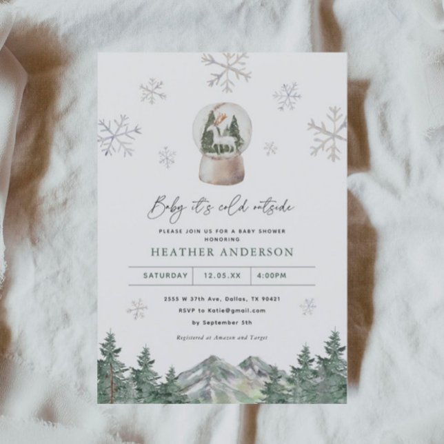 Invitación Winter Snowflake Wonderland Winter Baby Shower (Subido por el creador)