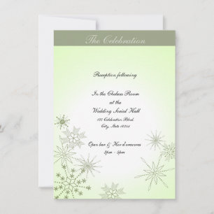 Invitación Winter Snowflakes Bayberry Green