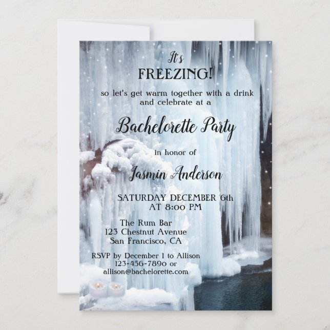 Invitación Winter Sparkling ilumina cristales de hielo Bachel (Anverso)
