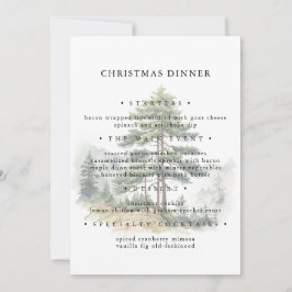Invitación Winter Splendor Christmas Tree Holiday Menu