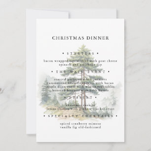 Invitación Winter Splendor Christmas Tree Holiday Menu