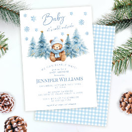 Invitación Winter Teddy Bear Baby su frío fuera Boy Shower