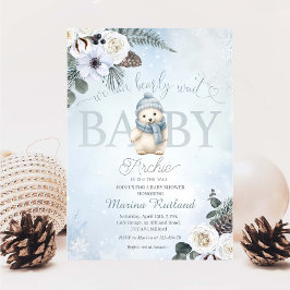 Invitación Winter Teddy Bear Boy Baby Shower