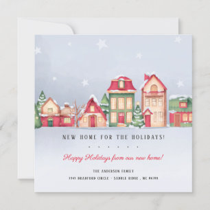 Invitación Winter Village New Home para Navidades de vacacion