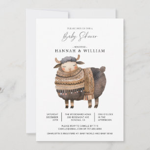 Invitación Winter Watercolor Baby Shower