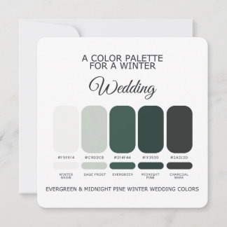 Invitación Winter Wedding Color Palette 2026 Card