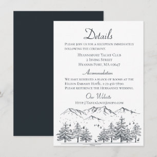 Invitación Winter Wedding Details Country, Montaña Rústica