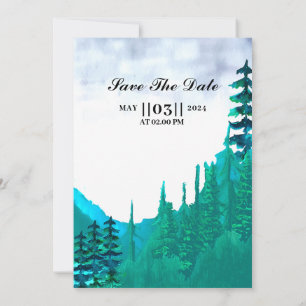 Invitación Winter Wedding Invitation Card Mountain Landscape