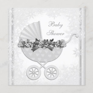 Invitación Winter White Snowflake Wonderland Baby Shower