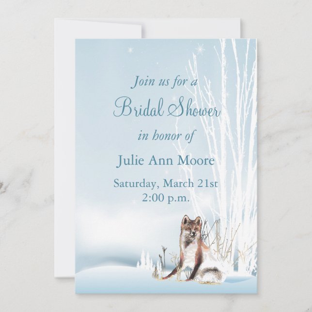 Invitación Winter Wolf Bridal Shower (Anverso)