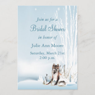 Invitación Winter Wolf Bridal Shower