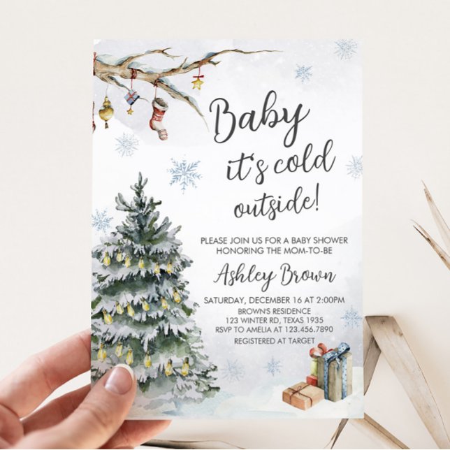 Invitación Winter Wonderland Baby Shower (Winter Baby Shower Invitation)