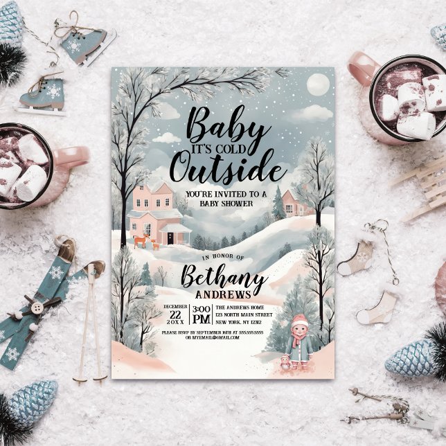 Invitación Winter Wonderland Baby Shower: Fuera hace frío (Subido por el creador)